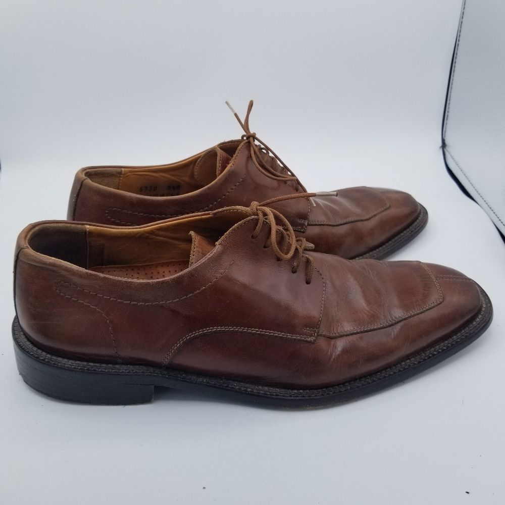Mens Oxford shoes 9.5 Cole Haan Wooden Soles Brown Lace Up lacers Italy - Picture 14 of 14